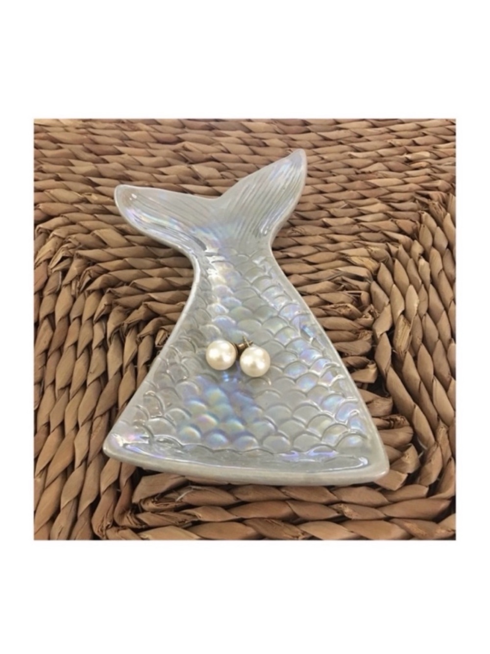 🆕 Mermaid Tail Catchall Tray in Pearlized Glaze